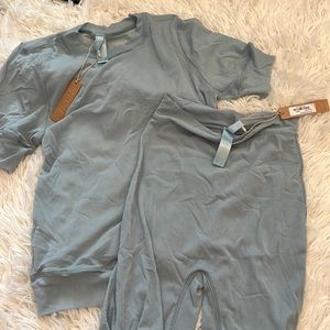 NWT SKIMS summer mesh sky top and shorts set